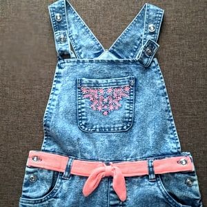 Girls denim coveralls.